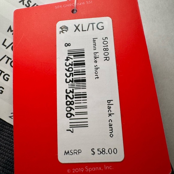 Spanx Look At Me Now Bike Short Black Camo Size XL - Picture 5 of 7